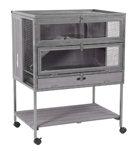 Aivituvin-AIR25 Anti-Chewing Wooden Hamster Cage Metal Iron Frame