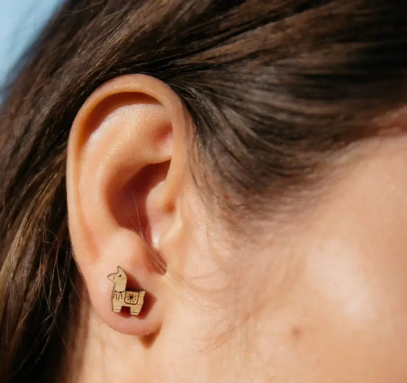 Alpaca Bamboo Earrings