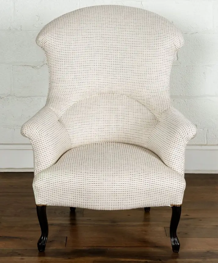 Antique French Upholstered Wingback Chair