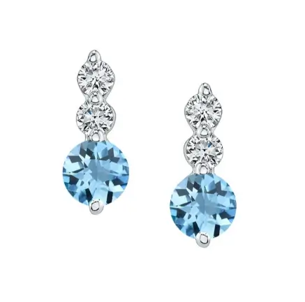 Aquamarine And Diamond Earrings
