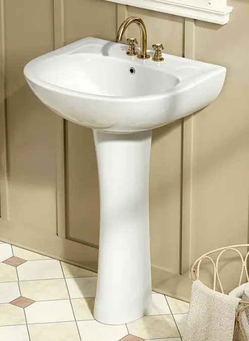 Round Pedestal Sink with Counter Space and Modern Model CBS-R03