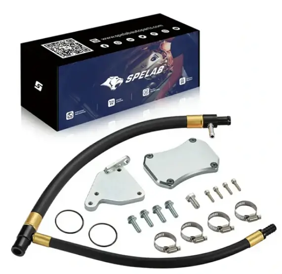 SPELAB 2011-2016 GMC Chevy LML 6.6L Duramax EGR Valve Cooler Delete Kit Black Off Plate