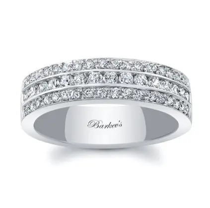 Three Row Diamond Wedding Band