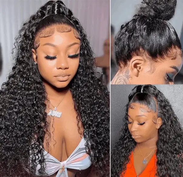Water Wave 360 Lace Front Wig And Pre Cut Lace Pull And Go 360 Lace Frontal Wigs For Women